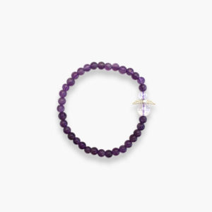 Amethyst Armband 4mm mit Bergkristall Schutzengel