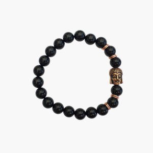 Schwarzer Achat Armband mit Buddha