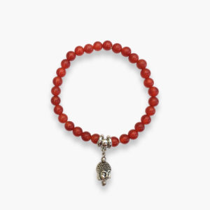 Roter Achat Armband mit Buddha Charm