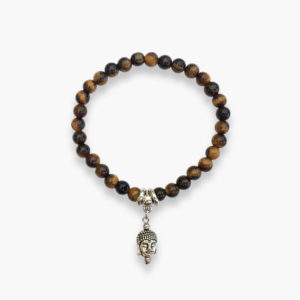 Tigerauge Armband mit Buddha Charm