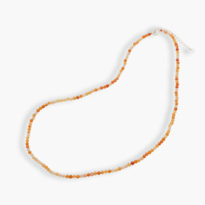 Carneol orange Kette Schmuck facettiert 43cm