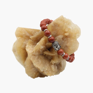 Roter Jaspis Kugelarmband mit Buddha