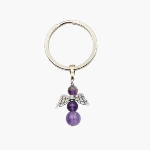 Glücksengel aus Amethyst Schlüsselanhänger