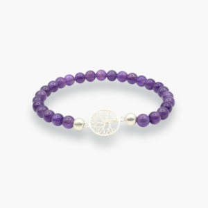 Amethyst lila Armband mit Lebensbaum