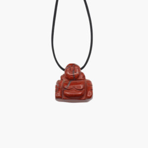 Roter Jaspis Buddha Anhänger mit Lederband