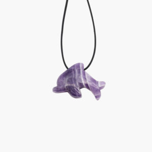 Amethyst Delfin klein Anhänger mit Lederband