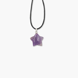 Amethyst Stern Anhänger mit Lederband