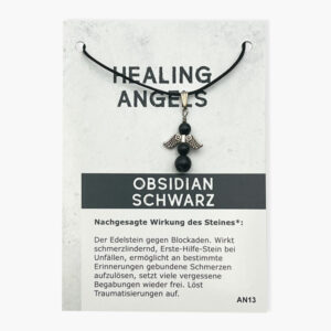 Healing Angels Obsidian schwarz Anhänger auf Karte