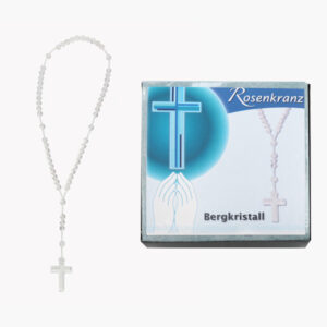 Edelstein Rosenkranz Bergkristall in Geschenkbox