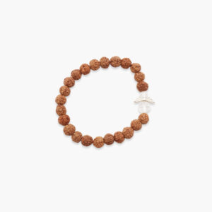 Rudraksha Armband 4mm mit Bergkristall Schutzengel